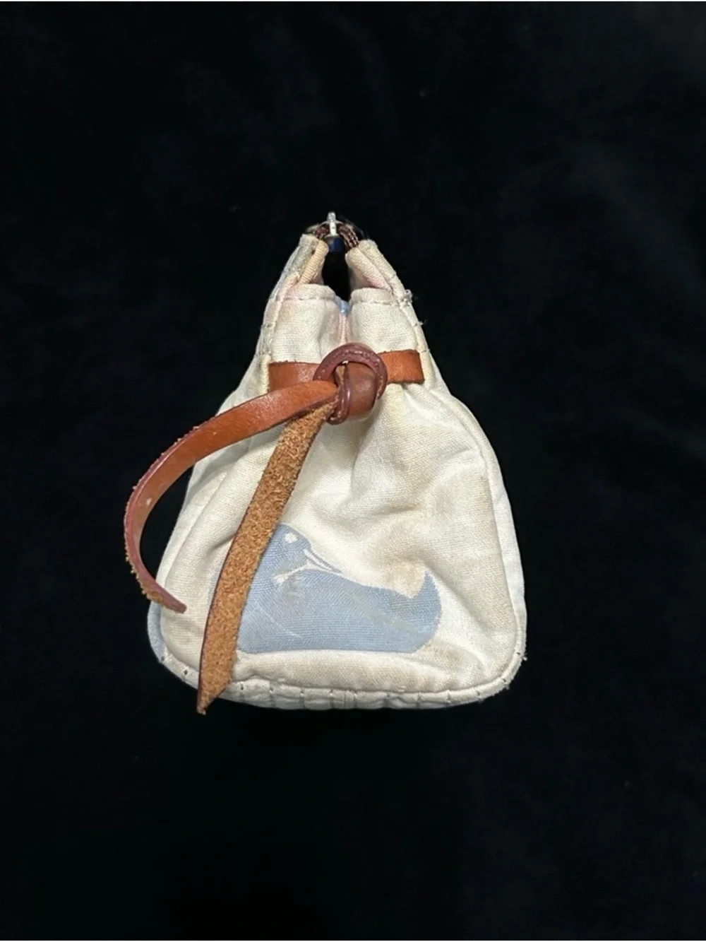 Dooney & Bourke Cream Canvas Crossbody with Blue Duck Motif